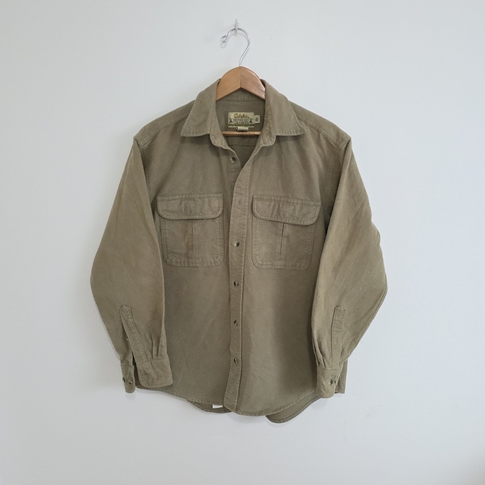 Cabela's Khaki Flannel Shirt Jacket - Picture 2 of 5